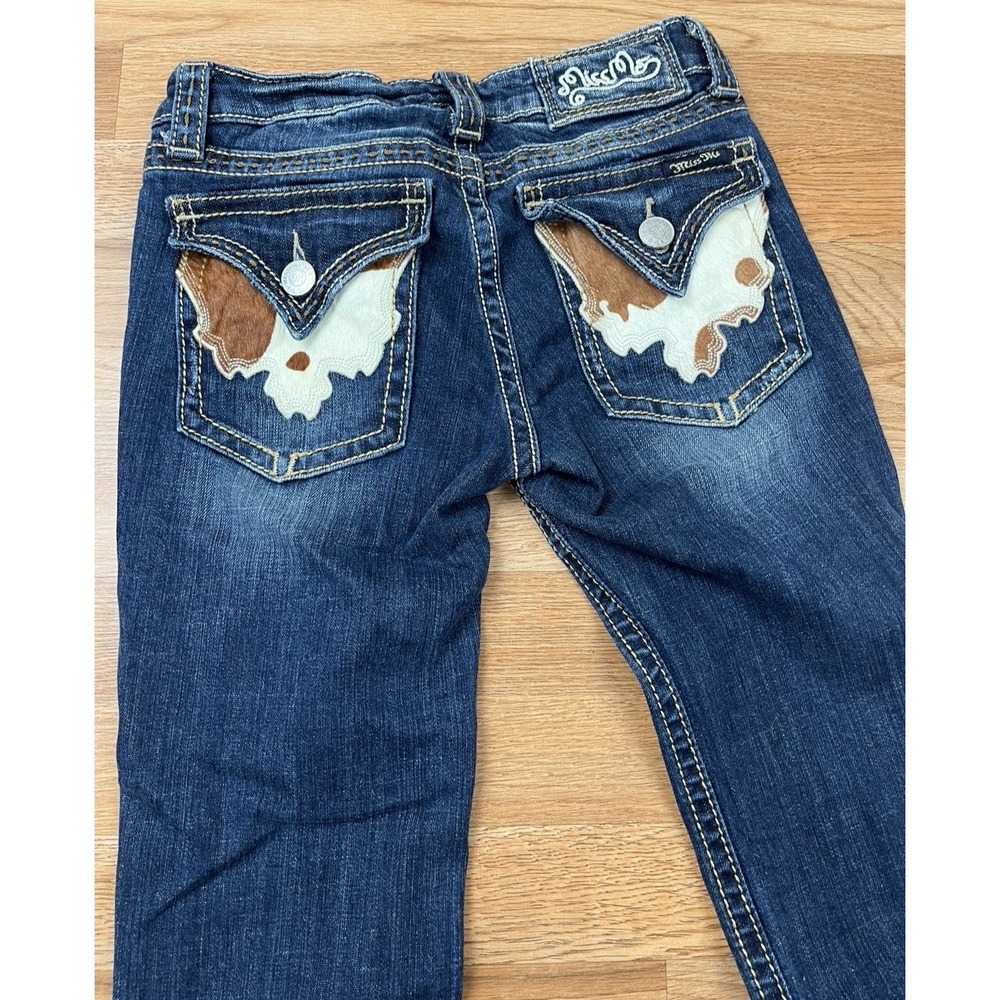 Miss Me Western Bootcut Jeans Size 27, Cowhide Pockets
